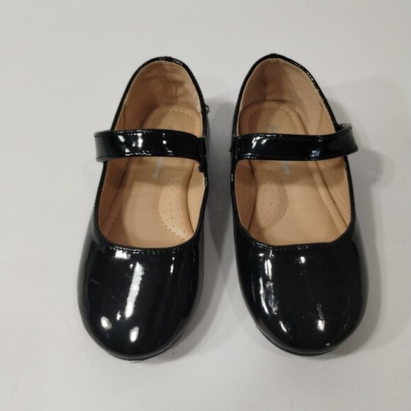 Funky Monkey Other - Funky Monkey Ballet Flats Girls Size 11 Black Patent Leather Self-Adhesive Strap
